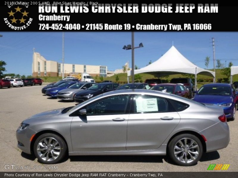 Billet Silver Metallic / Black 2015 Chrysler 200 S AWD