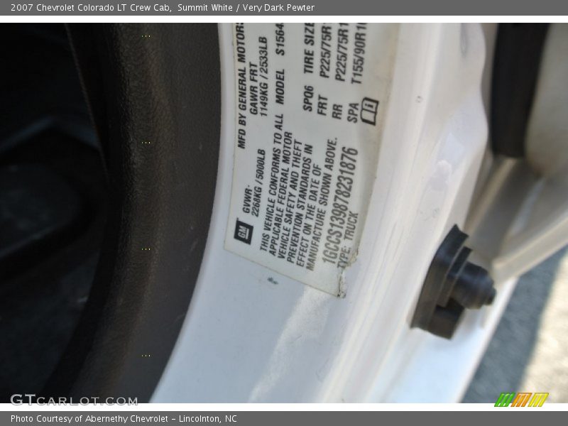 Summit White / Very Dark Pewter 2007 Chevrolet Colorado LT Crew Cab