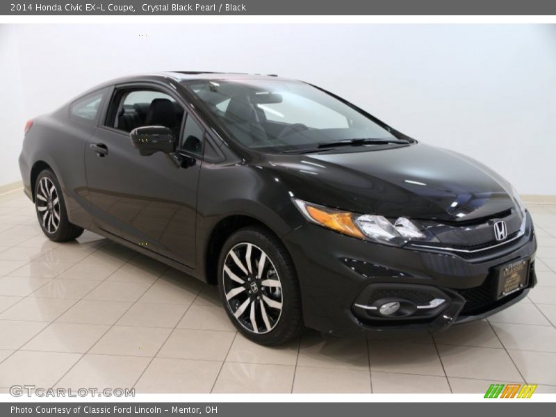 Crystal Black Pearl / Black 2014 Honda Civic EX-L Coupe