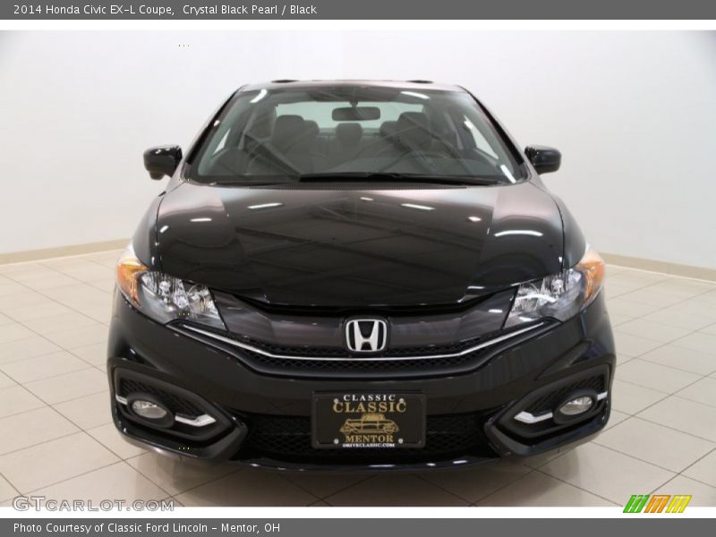 Crystal Black Pearl / Black 2014 Honda Civic EX-L Coupe