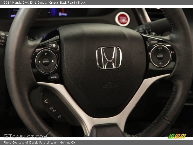 Crystal Black Pearl / Black 2014 Honda Civic EX-L Coupe
