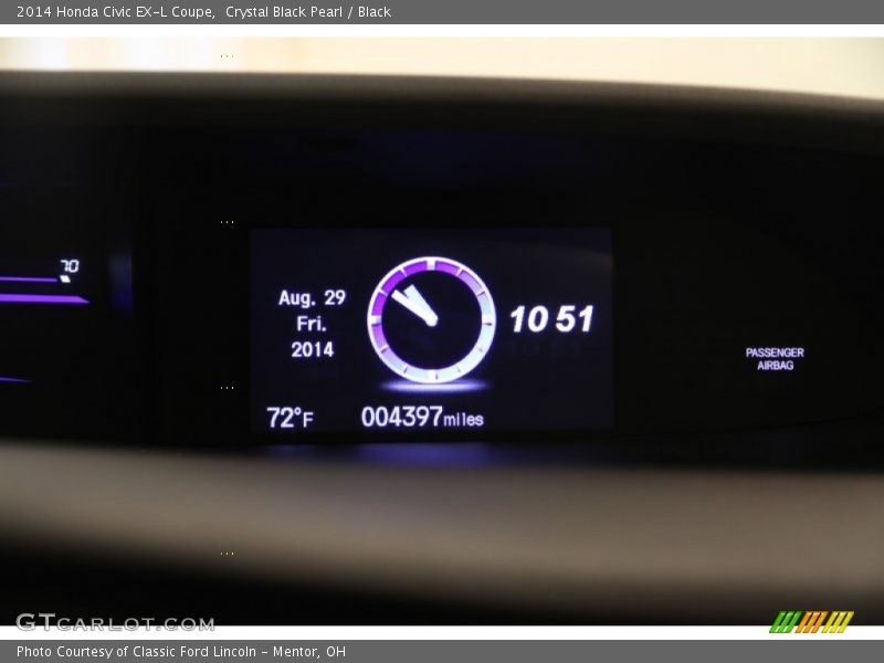 Crystal Black Pearl / Black 2014 Honda Civic EX-L Coupe