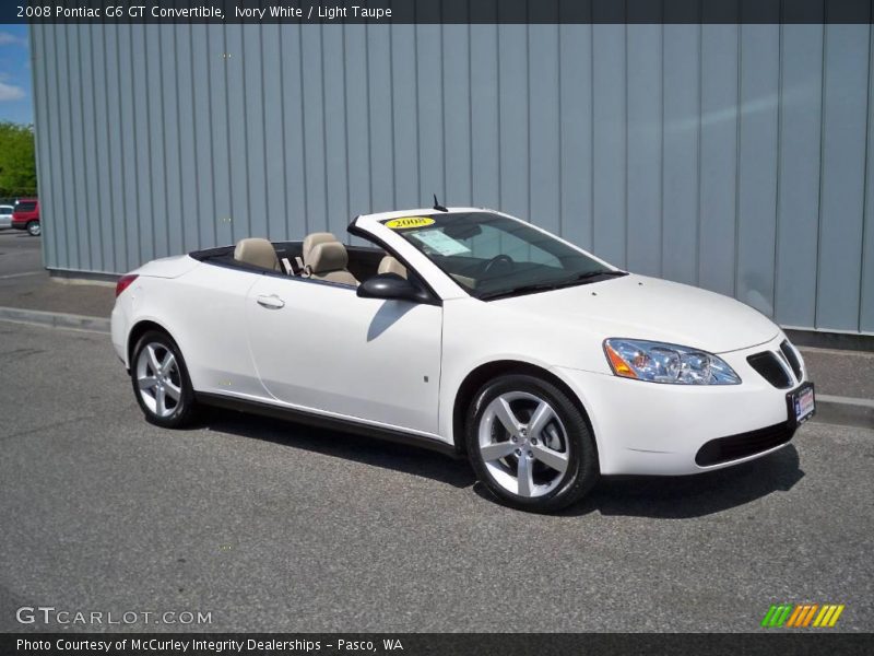 Ivory White / Light Taupe 2008 Pontiac G6 GT Convertible