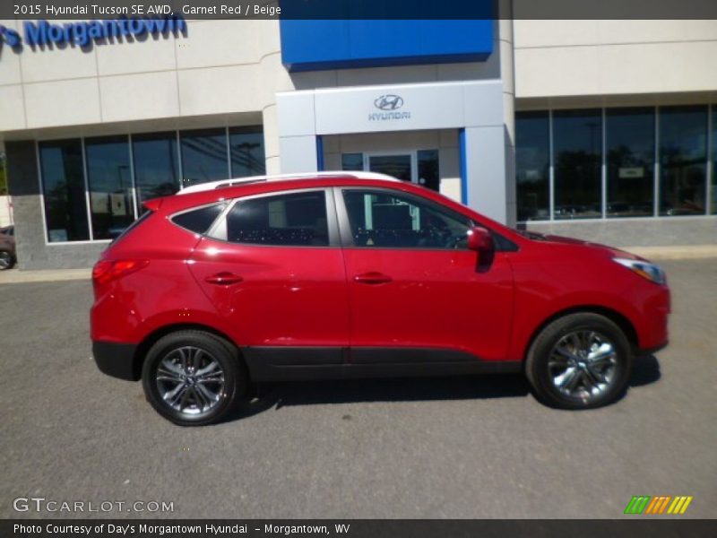 Garnet Red / Beige 2015 Hyundai Tucson SE AWD
