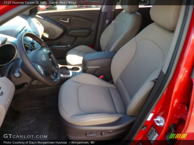 Garnet Red / Beige 2015 Hyundai Tucson SE AWD