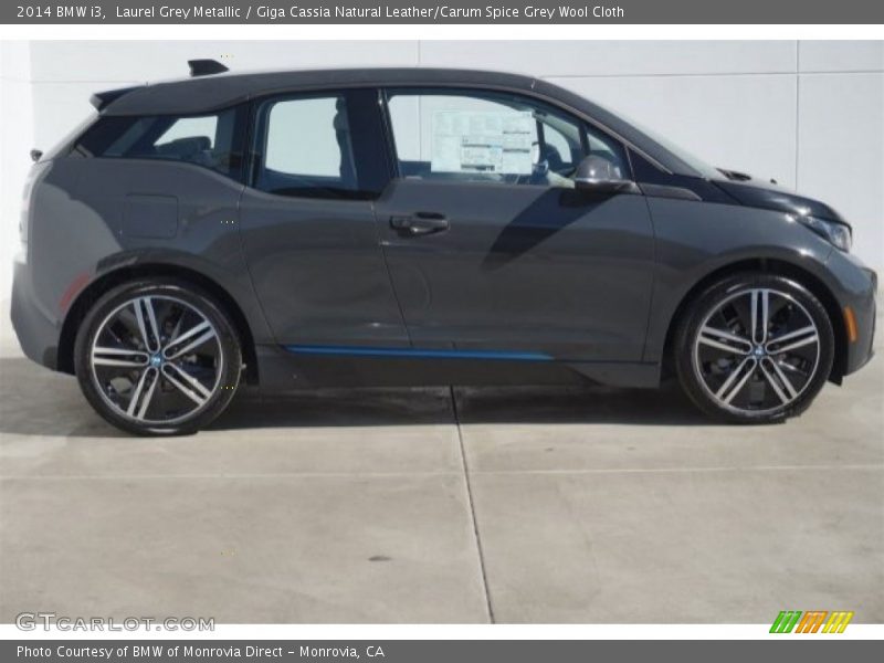 Laurel Grey Metallic / Giga Cassia Natural Leather/Carum Spice Grey Wool Cloth 2014 BMW i3