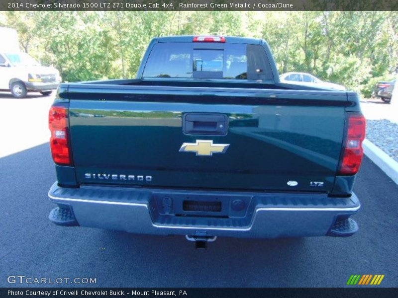 Rainforest Green Metallic / Cocoa/Dune 2014 Chevrolet Silverado 1500 LTZ Z71 Double Cab 4x4