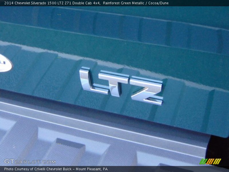 Rainforest Green Metallic / Cocoa/Dune 2014 Chevrolet Silverado 1500 LTZ Z71 Double Cab 4x4