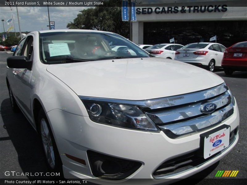 White Suede / Medium Light Stone 2011 Ford Fusion S