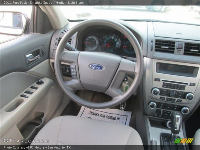 White Suede / Medium Light Stone 2011 Ford Fusion S