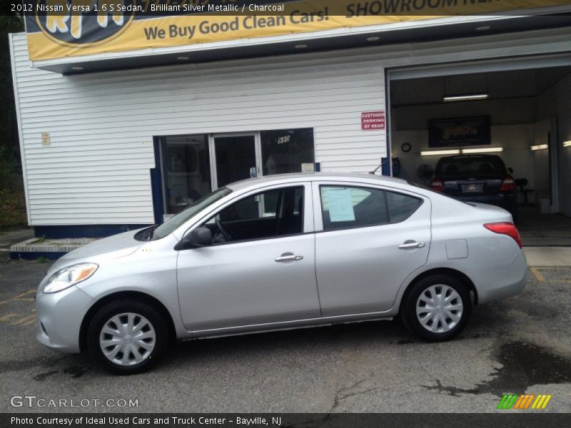 Brilliant Silver Metallic / Charcoal 2012 Nissan Versa 1.6 S Sedan