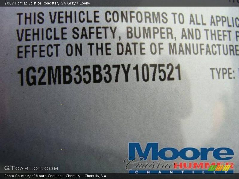 Sly Gray / Ebony 2007 Pontiac Solstice Roadster