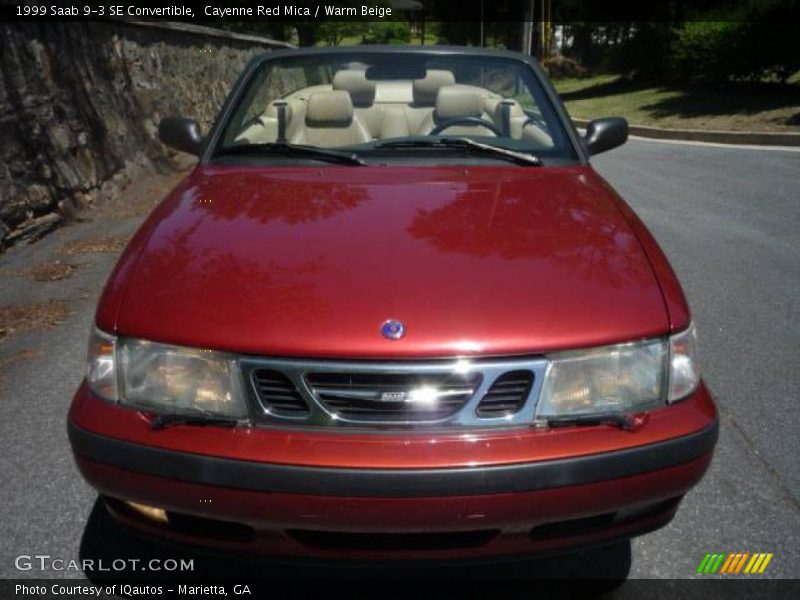 Cayenne Red Mica / Warm Beige 1999 Saab 9-3 SE Convertible