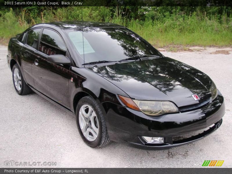 Black / Gray 2003 Saturn ION 3 Quad Coupe