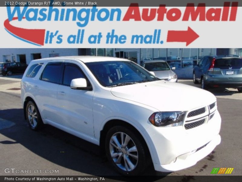 Stone White / Black 2012 Dodge Durango R/T AWD