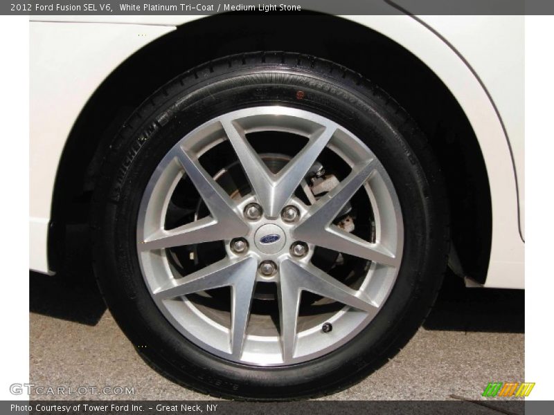 White Platinum Tri-Coat / Medium Light Stone 2012 Ford Fusion SEL V6