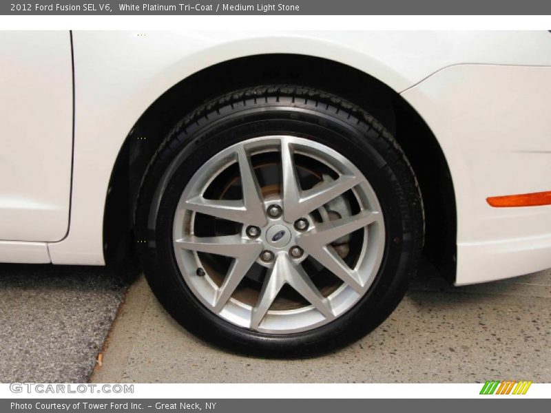 White Platinum Tri-Coat / Medium Light Stone 2012 Ford Fusion SEL V6