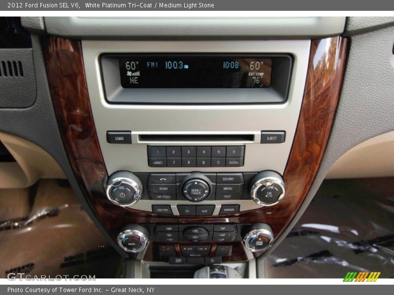White Platinum Tri-Coat / Medium Light Stone 2012 Ford Fusion SEL V6