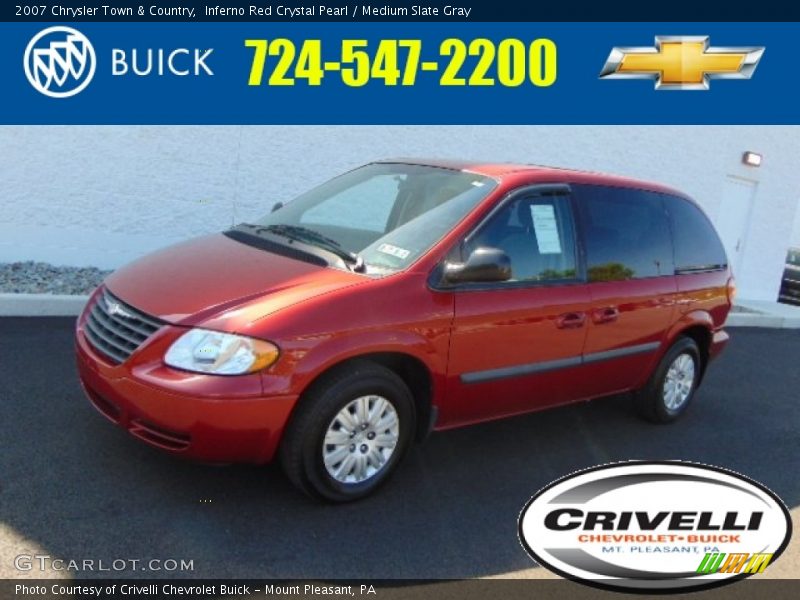 Inferno Red Crystal Pearl / Medium Slate Gray 2007 Chrysler Town & Country