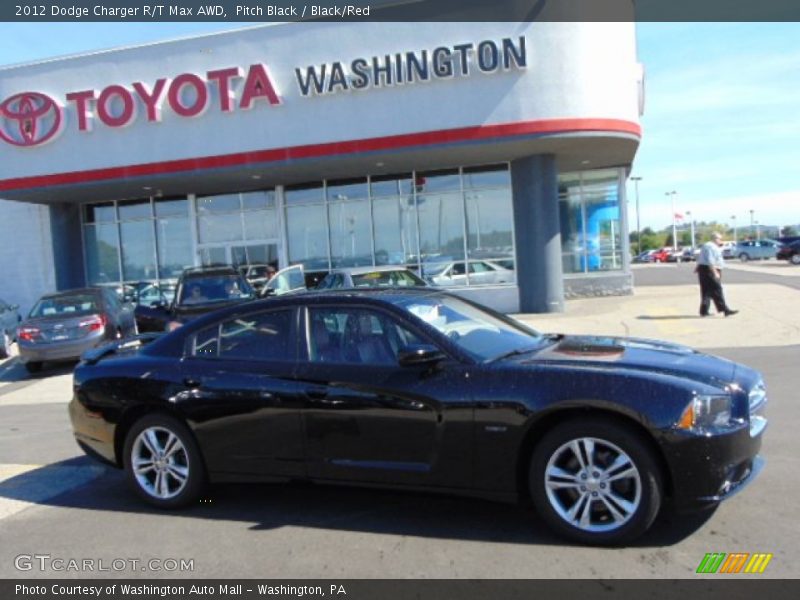 Pitch Black / Black/Red 2012 Dodge Charger R/T Max AWD