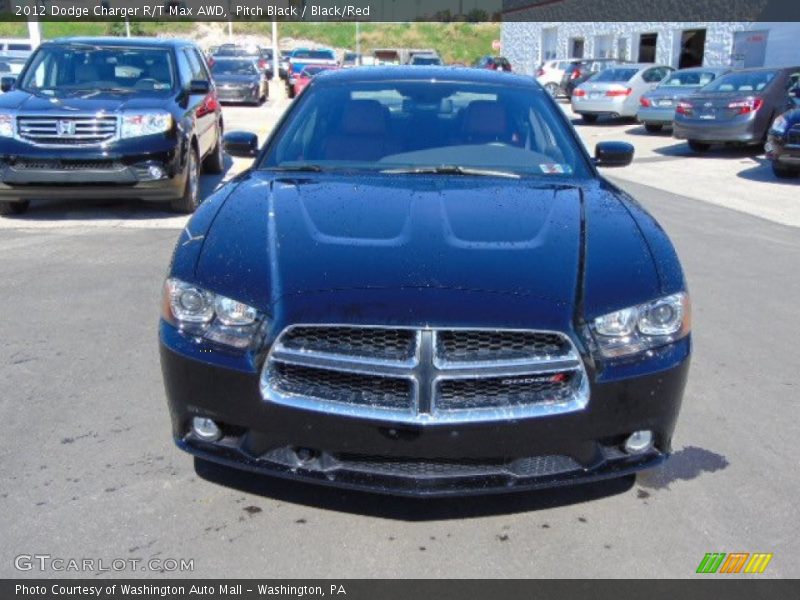 Pitch Black / Black/Red 2012 Dodge Charger R/T Max AWD
