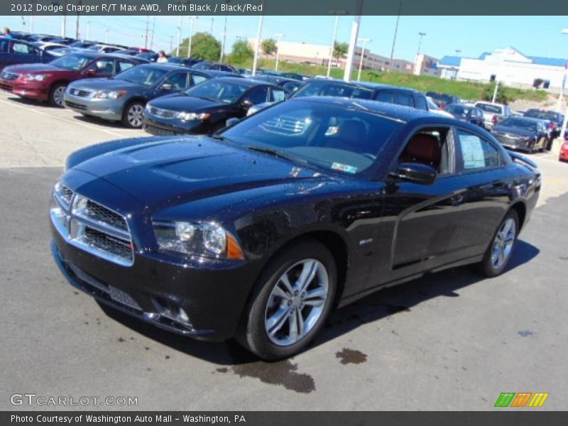 Pitch Black / Black/Red 2012 Dodge Charger R/T Max AWD