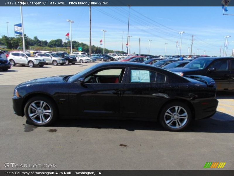 Pitch Black / Black/Red 2012 Dodge Charger R/T Max AWD