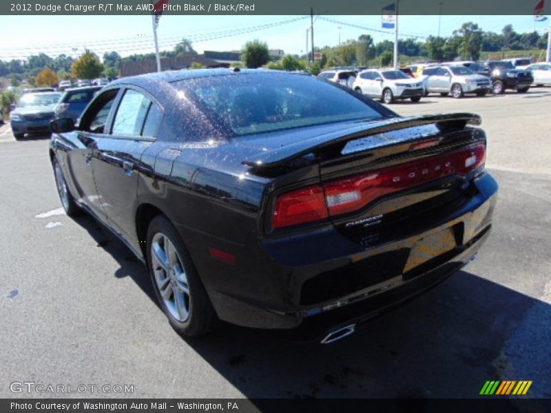Pitch Black / Black/Red 2012 Dodge Charger R/T Max AWD
