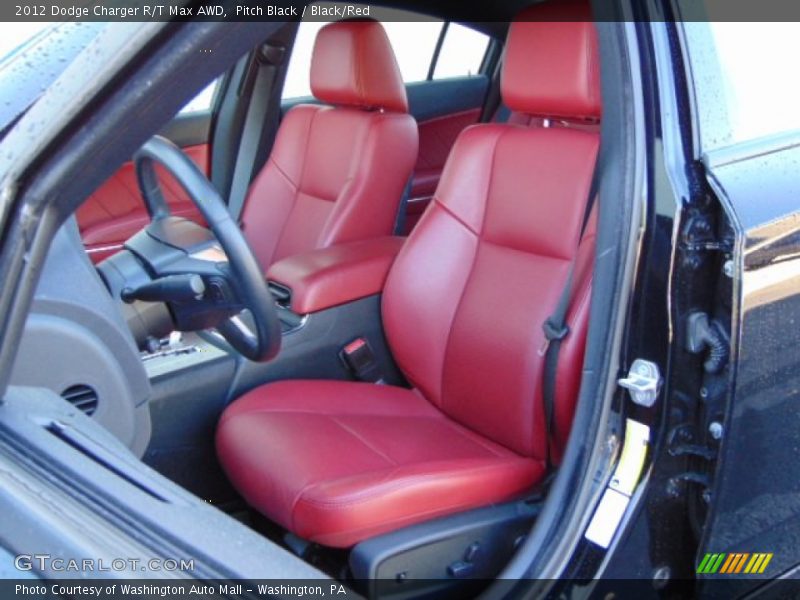 Pitch Black / Black/Red 2012 Dodge Charger R/T Max AWD