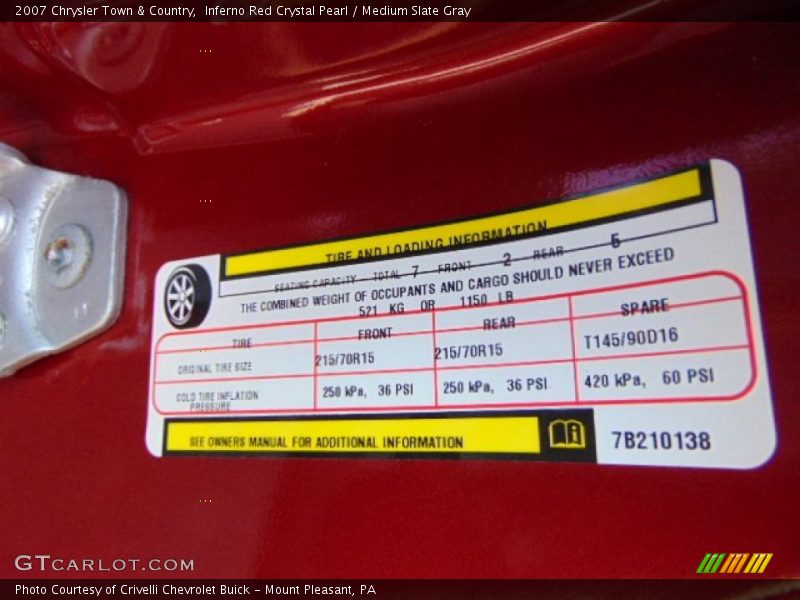 Inferno Red Crystal Pearl / Medium Slate Gray 2007 Chrysler Town & Country