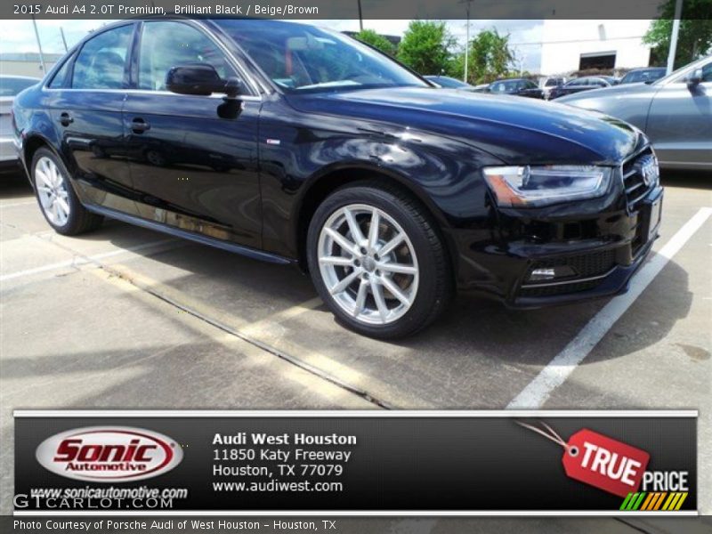 Brilliant Black / Beige/Brown 2015 Audi A4 2.0T Premium