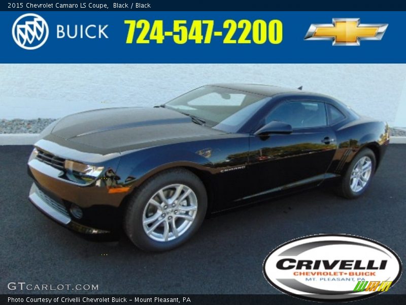 Black / Black 2015 Chevrolet Camaro LS Coupe