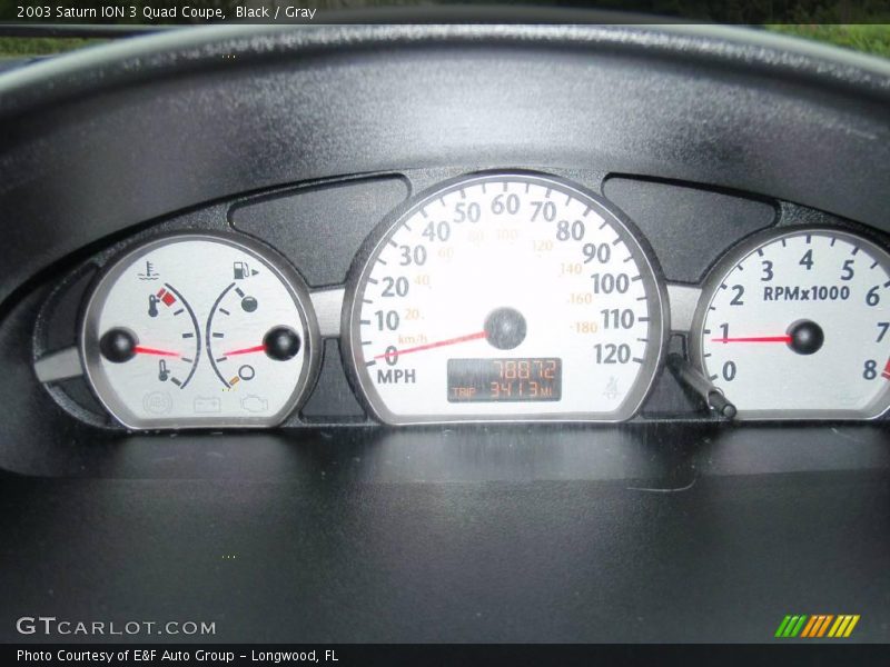 Black / Gray 2003 Saturn ION 3 Quad Coupe
