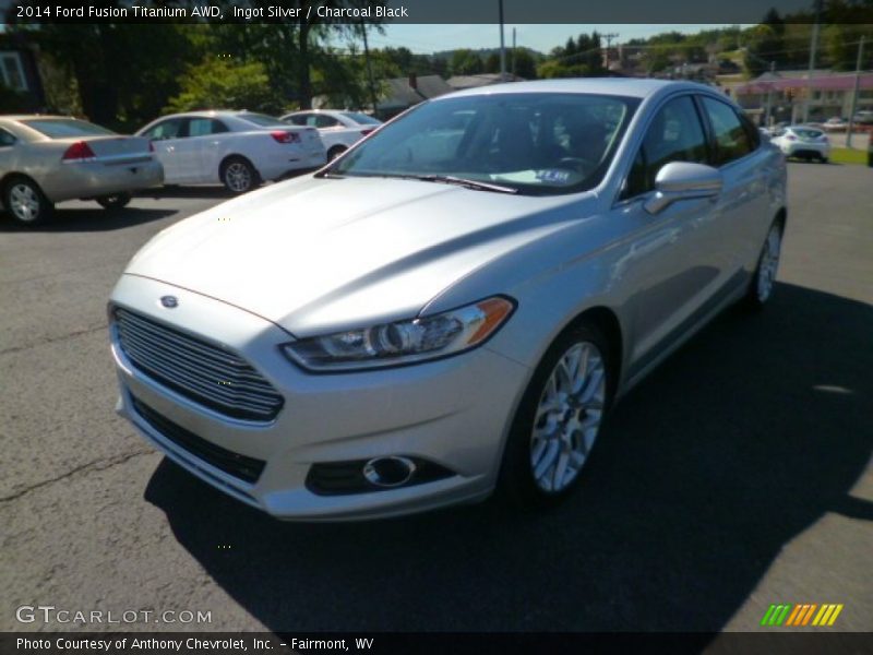 Ingot Silver / Charcoal Black 2014 Ford Fusion Titanium AWD