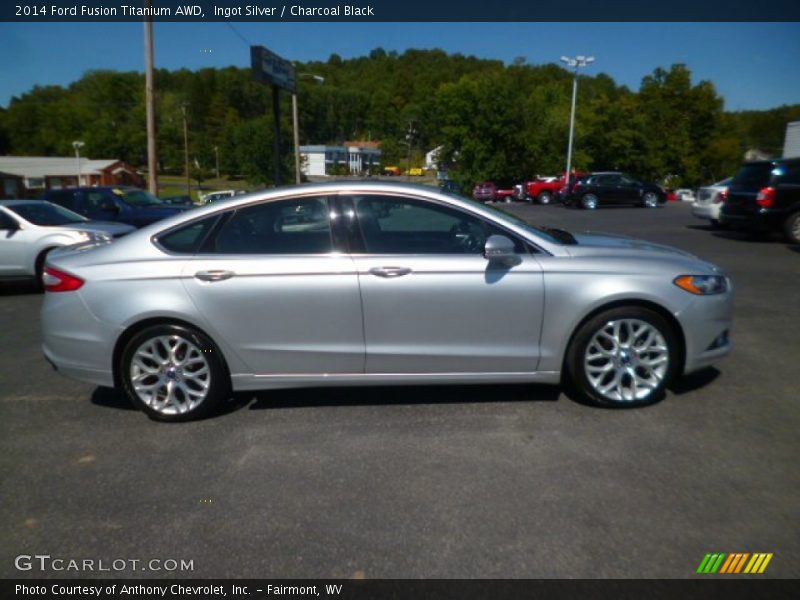 Ingot Silver / Charcoal Black 2014 Ford Fusion Titanium AWD