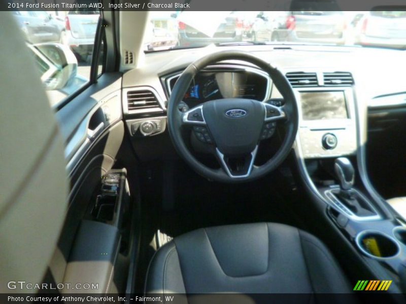 Ingot Silver / Charcoal Black 2014 Ford Fusion Titanium AWD