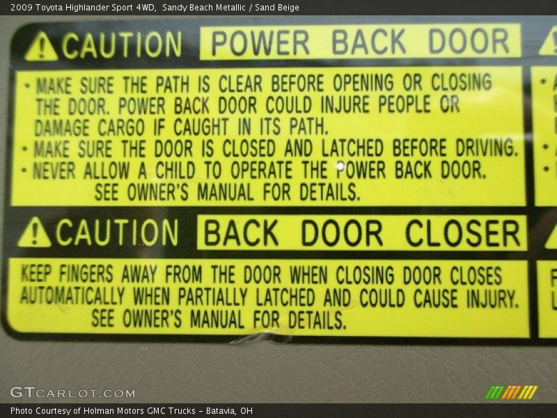 Sandy Beach Metallic / Sand Beige 2009 Toyota Highlander Sport 4WD