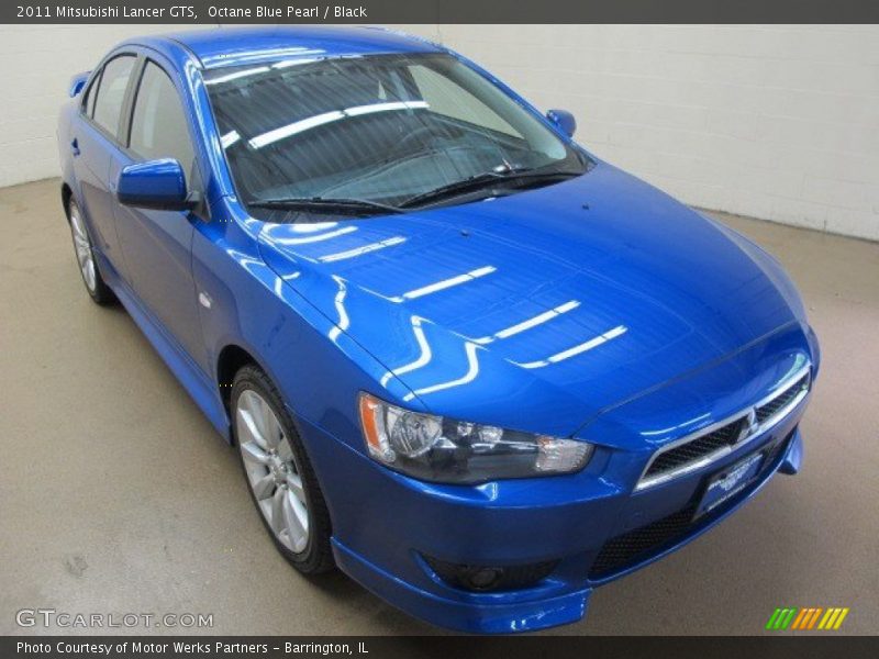 Octane Blue Pearl / Black 2011 Mitsubishi Lancer GTS