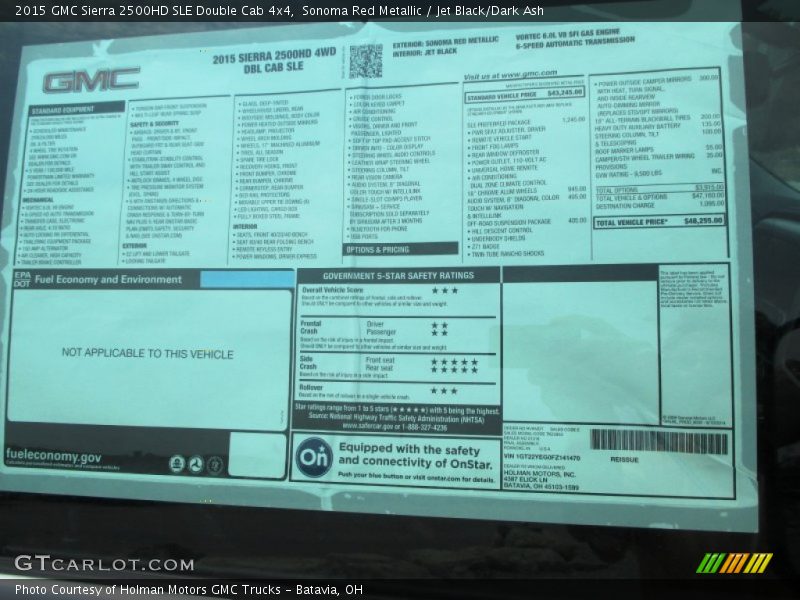Sonoma Red Metallic / Jet Black/Dark Ash 2015 GMC Sierra 2500HD SLE Double Cab 4x4