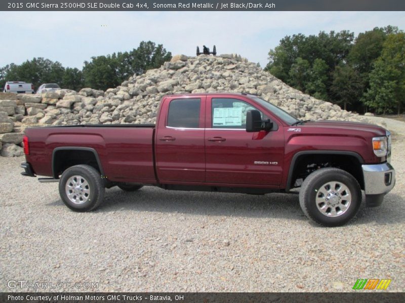 Sonoma Red Metallic / Jet Black/Dark Ash 2015 GMC Sierra 2500HD SLE Double Cab 4x4