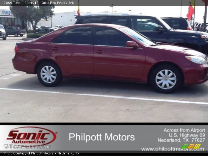 Salsa Red Pearl / Beige 2006 Toyota Camry LE