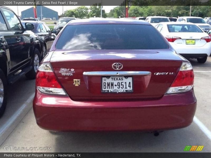 Salsa Red Pearl / Beige 2006 Toyota Camry LE