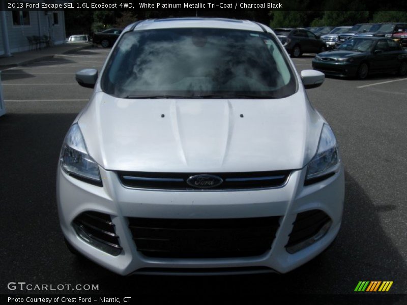 White Platinum Metallic Tri-Coat / Charcoal Black 2013 Ford Escape SEL 1.6L EcoBoost 4WD