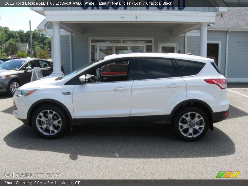 White Platinum Metallic Tri-Coat / Charcoal Black 2013 Ford Escape SEL 1.6L EcoBoost 4WD