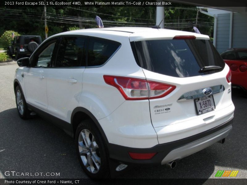 White Platinum Metallic Tri-Coat / Charcoal Black 2013 Ford Escape SEL 1.6L EcoBoost 4WD
