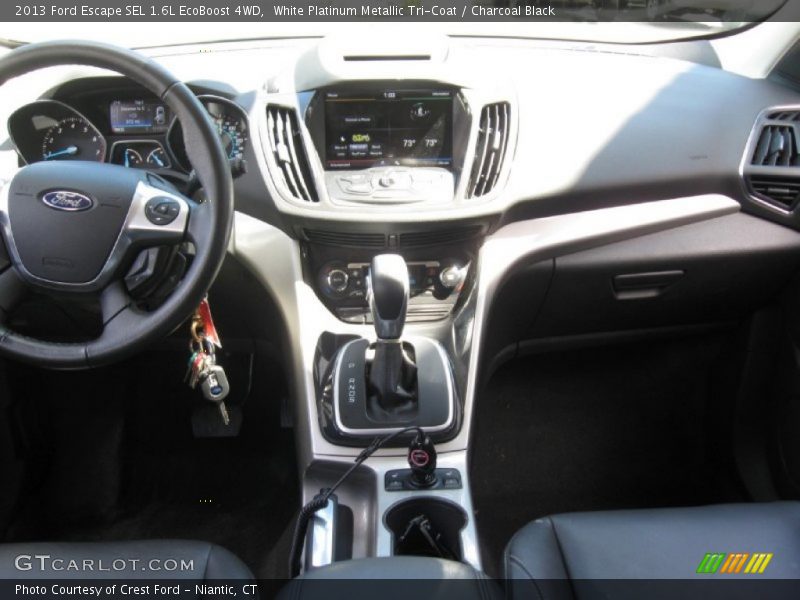 White Platinum Metallic Tri-Coat / Charcoal Black 2013 Ford Escape SEL 1.6L EcoBoost 4WD