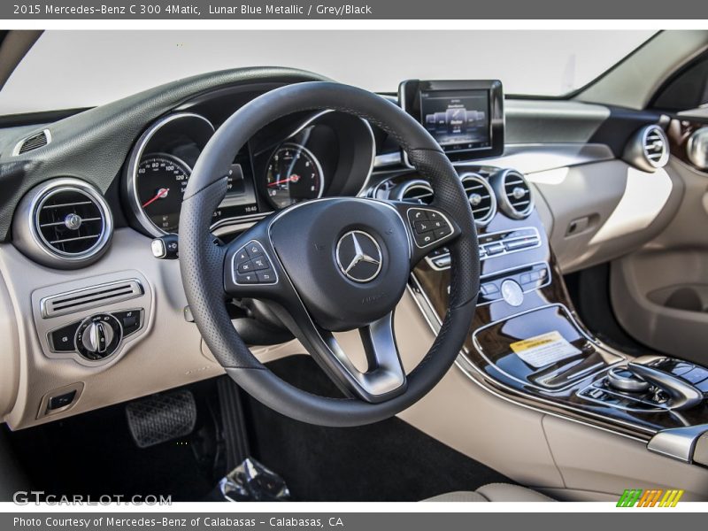 Lunar Blue Metallic / Grey/Black 2015 Mercedes-Benz C 300 4Matic