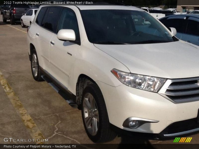 Blizzard White Pearl / Black 2012 Toyota Highlander Limited