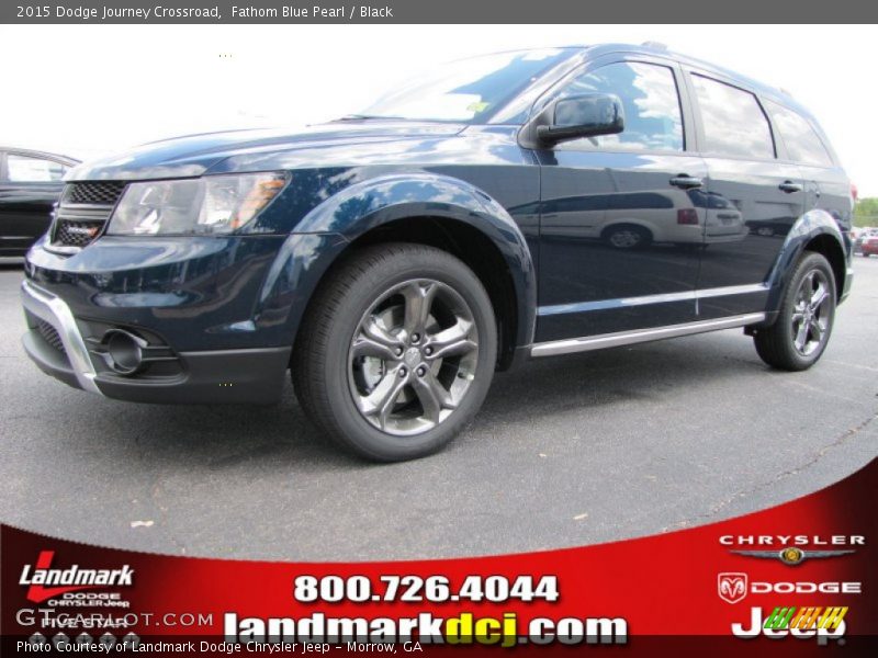 Fathom Blue Pearl / Black 2015 Dodge Journey Crossroad