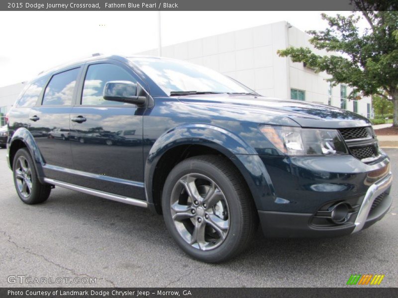 Fathom Blue Pearl / Black 2015 Dodge Journey Crossroad